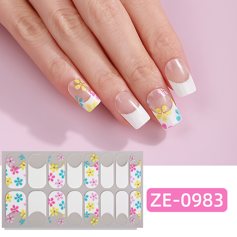 Full Cover Adhesive - 16 Tiras de Esmalte de Uñas